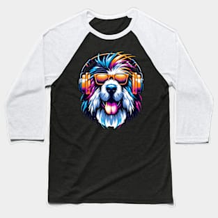 Bergamasco Sheepdog Smiling DJ: Vibrant Musical Genius Baseball T-Shirt